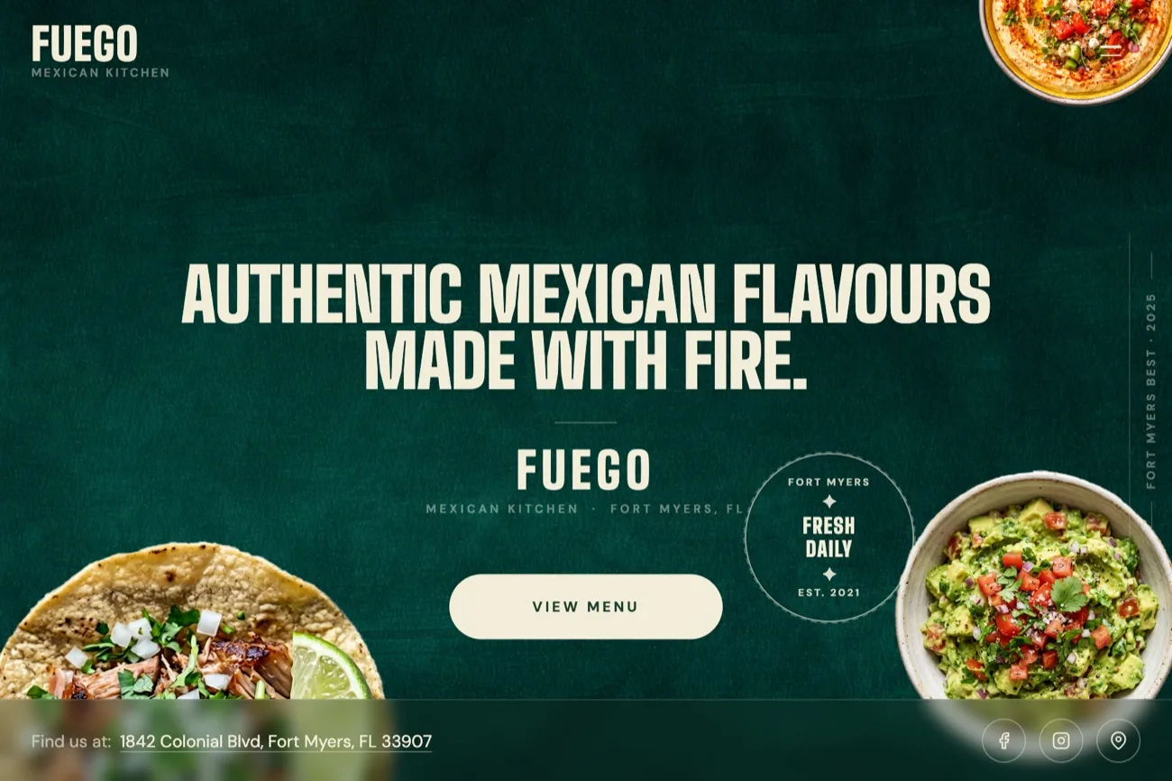 Fuego Mexican Kitchen website